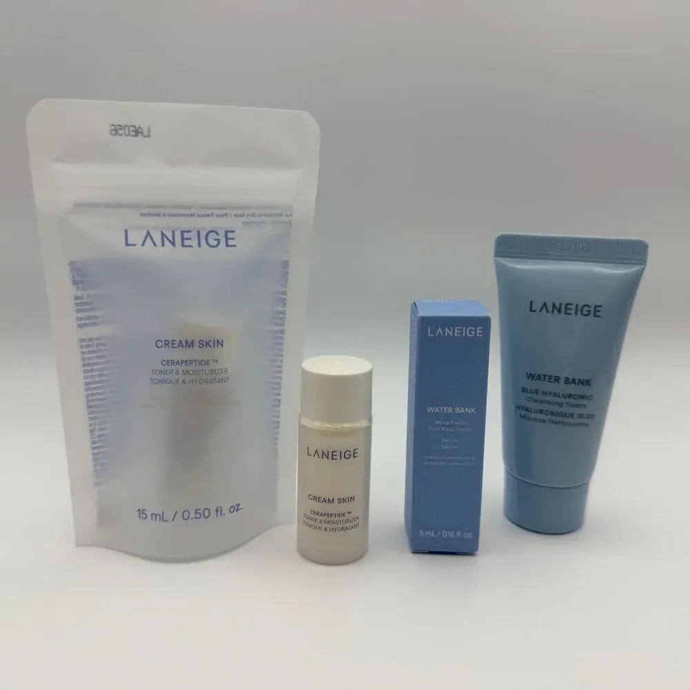 Laneige Cream Skin Cerapeptide Water Bank Skincare Set 4 Pc NIB